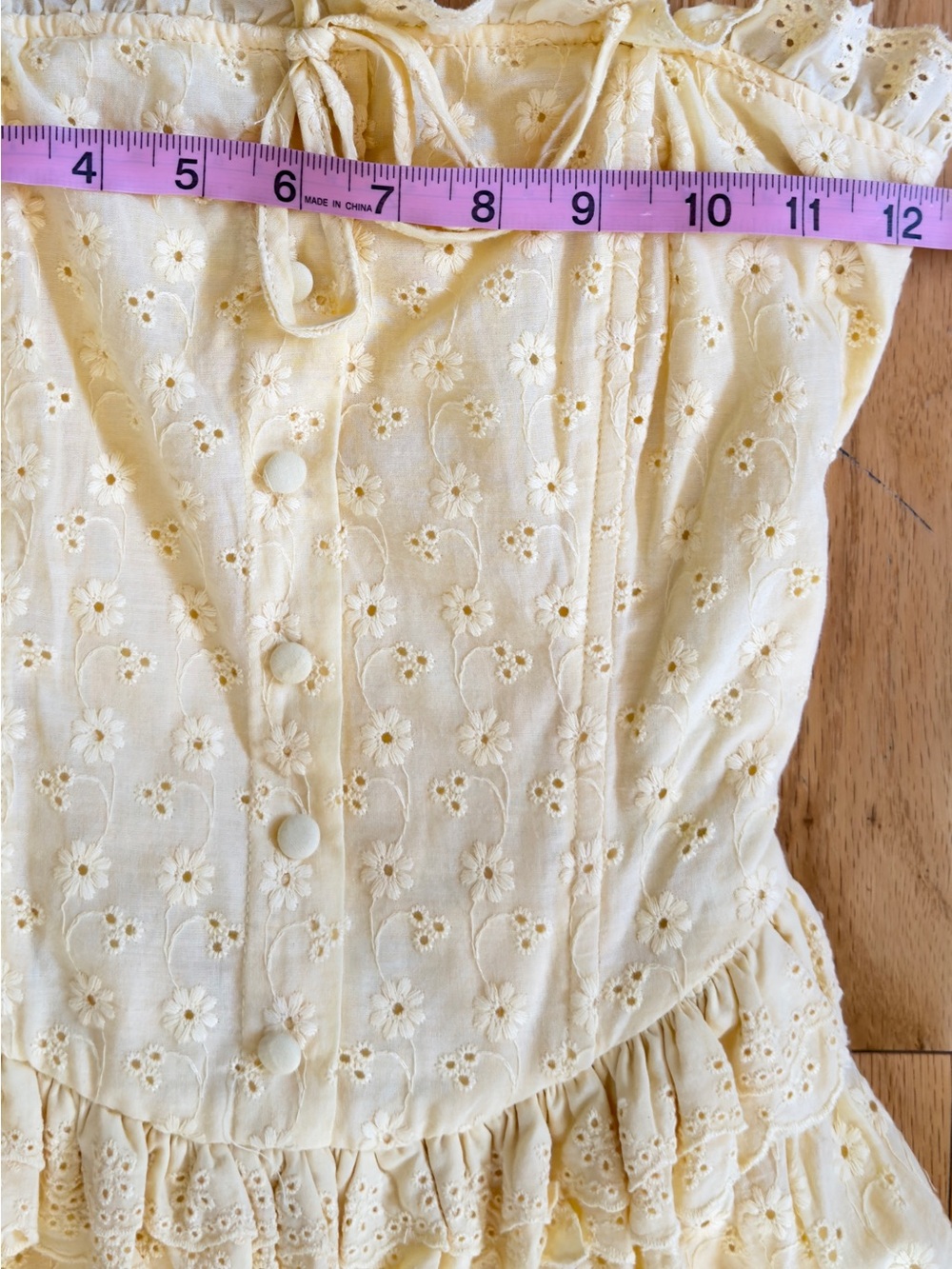Altar'd State Lindsey Yellow Eyelet Ruffle Dress - Picture 4 of 9